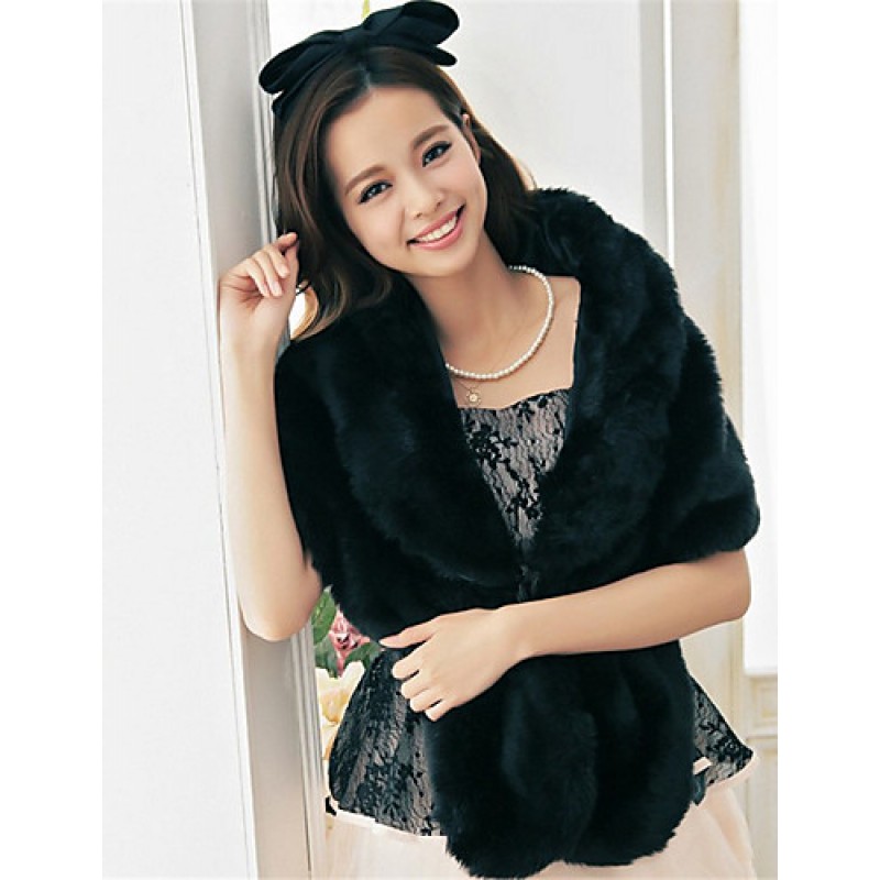 ACGCUL Ms fashion for autumn/winter warm imitation fur shawl Ma3 jia3 butterfly unlined upper garment