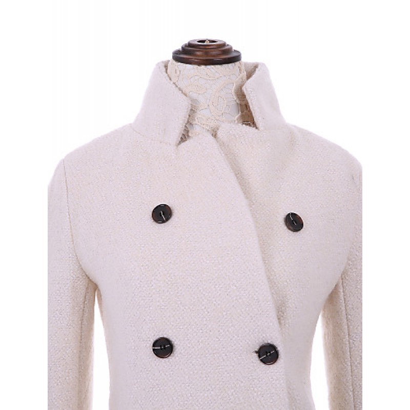 ACGCUL Women's Plus Size Coat,Solid Long Sleeve Winter Beige Thick