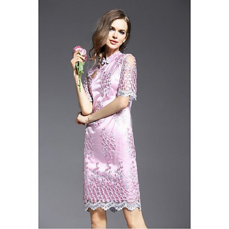 ACGCUL Women's Street chic Print Sheath Dress,Stand Above Knee Polyester