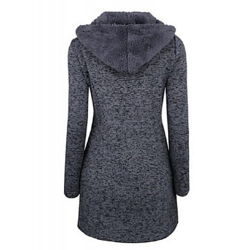 ACGCUL Women's Going out / Casual/Daily /Street chic / Chinoiserie Coat,Solid V Neck Long Sleeve Winter Blue BN0889