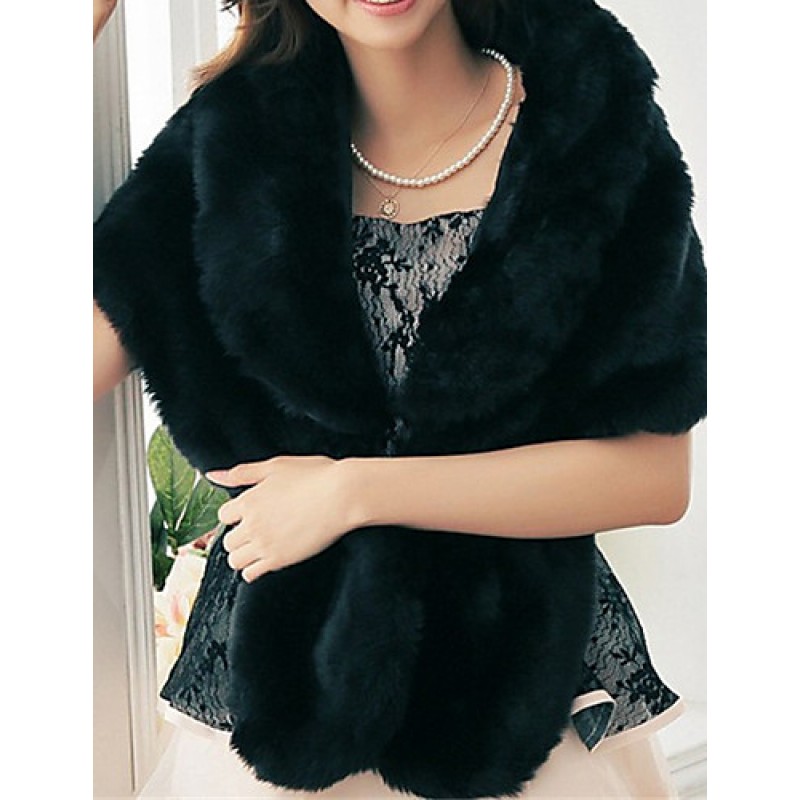 ACGCUL Ms fashion for autumn/winter warm imitation fur shawl Ma3 jia3 butterfly unlined upper garment