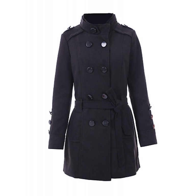 ACGCUL New WomenWoolen Coat Winter Slim Double Breasted Overcoat Winter Coats Long Outerwear for Women