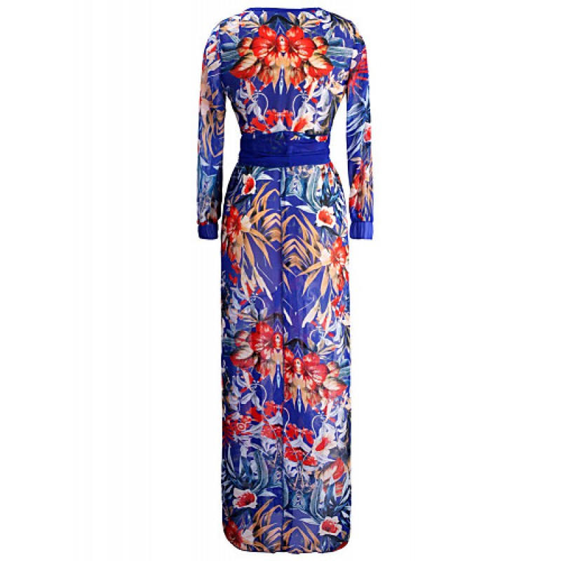 ACGCUL Women's Sexy Beach Casual Night Club Party Print Maxi Dress with Belt