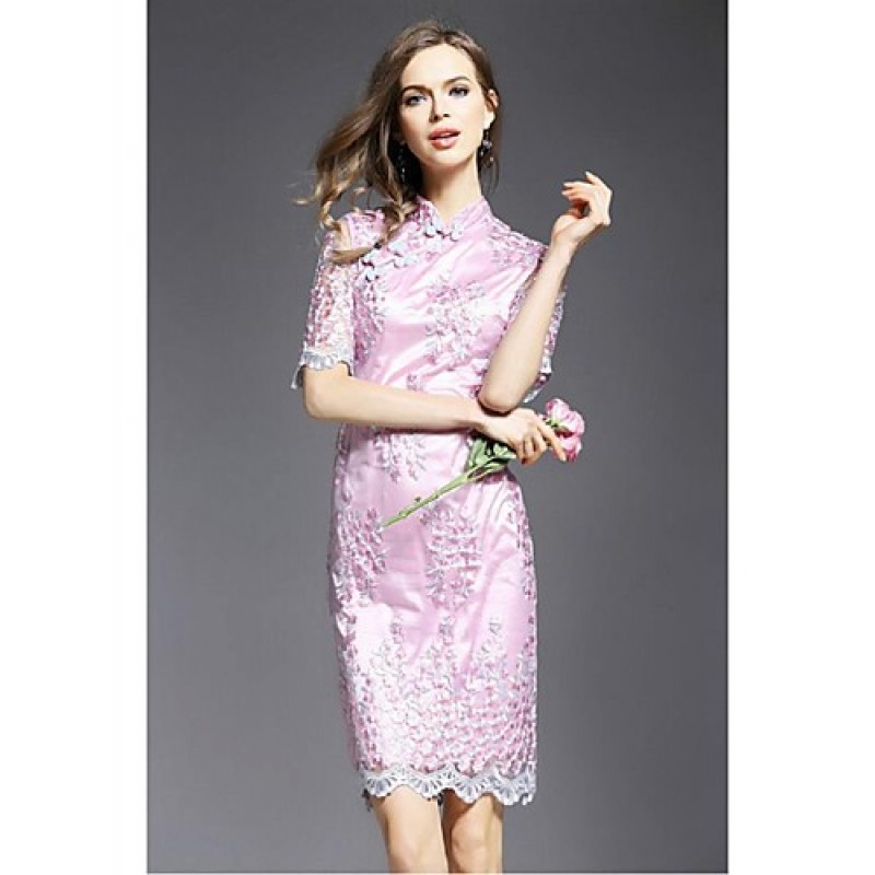 ACGCUL Women's Street chic Print Sheath Dress,Stand Above Knee Polyester