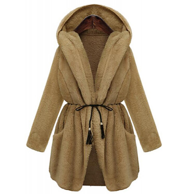 ACGCUL Women's Plus Size Simple Coat,Solid Hooded ...