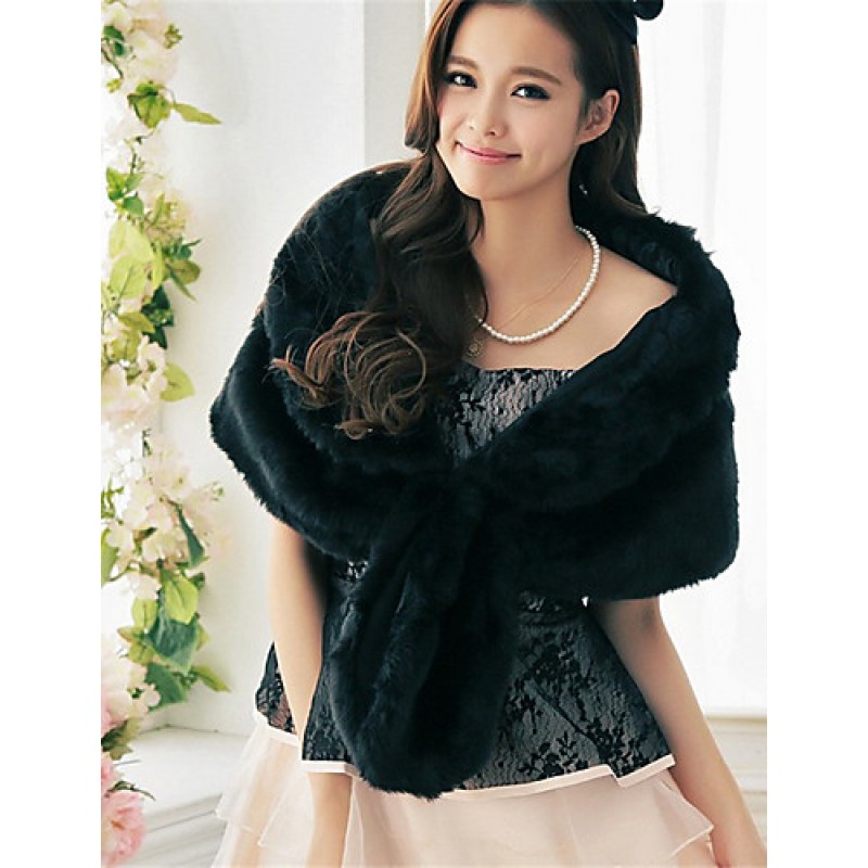 ACGCUL Ms fashion for autumn/winter warm imitation fur shawl Ma3 jia3 butterfly unlined upper garment