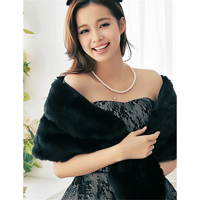 ACGCUL Ms fashion for autumn/winter warm imitation fur shawl Ma3 jia3 butterfly unlined upper garment