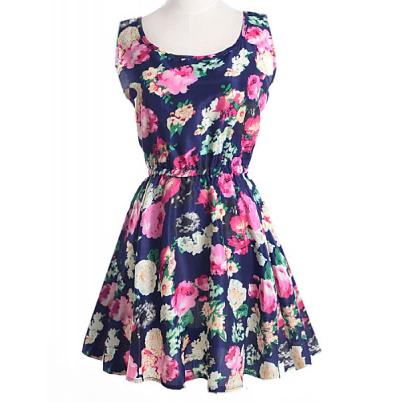 ACGCUL Women's Summer Chiffon Floral Print Sleevel...