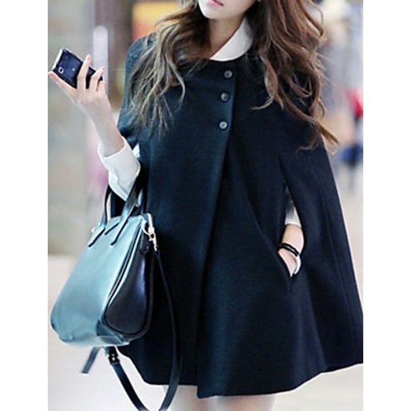 ACGCUL WinterWomen's Solid Color Black Coats &...