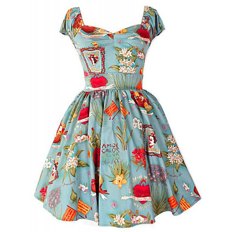 ACGCUL Women's Going out Vintage A Line Dress,Prin...